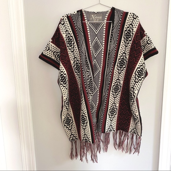 LIKE NEW | Southwestern Open Poncho Sweater
